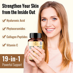 Close-up of ThrivyThystle Hyaluronic Acid Capsules bottle
