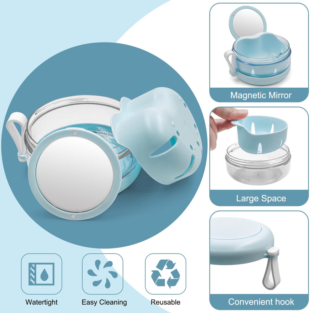 Inside view of THSTOIC denture case with drainage basket