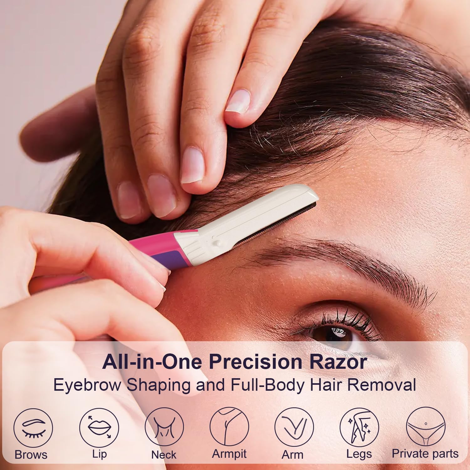 THURLADY Dermaplane Razor Travel Compact in fuchsia for on-the-go grooming