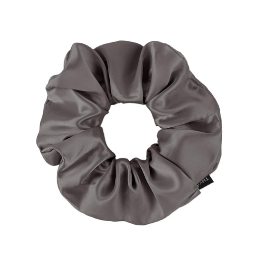THXSILK charcoal silk scrunchie with gentle hold for all hair types.