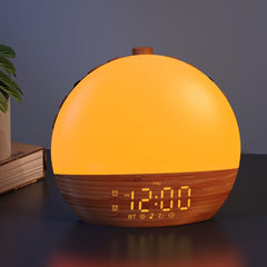 Thybro Sunrise alarm clock front view with gentle glow for calm mornings