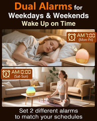 Thybro sunrise alarm showing dual alarms for separate schedules