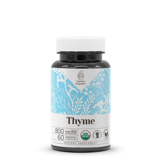 Front view of Thyme 60 Capsules bottle
