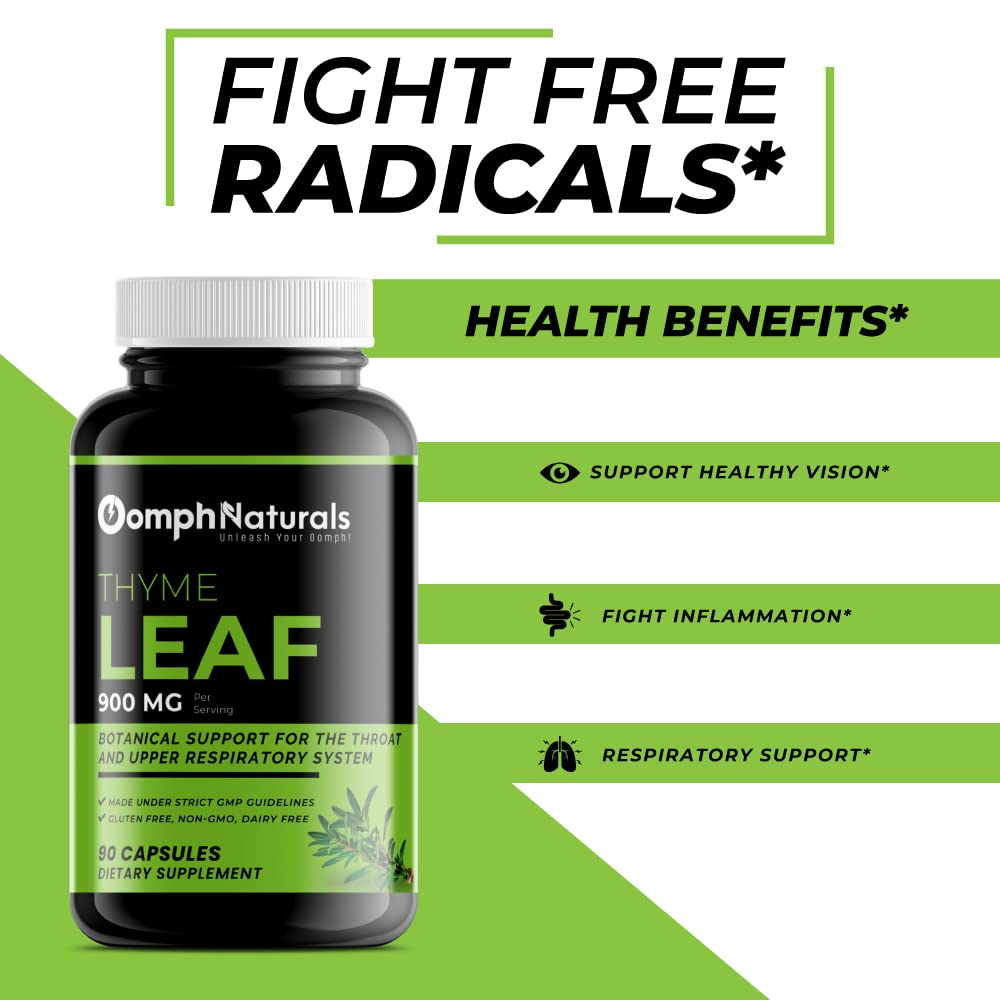 Label indicating gluten-free and non-GMO thyme leaf supplement
