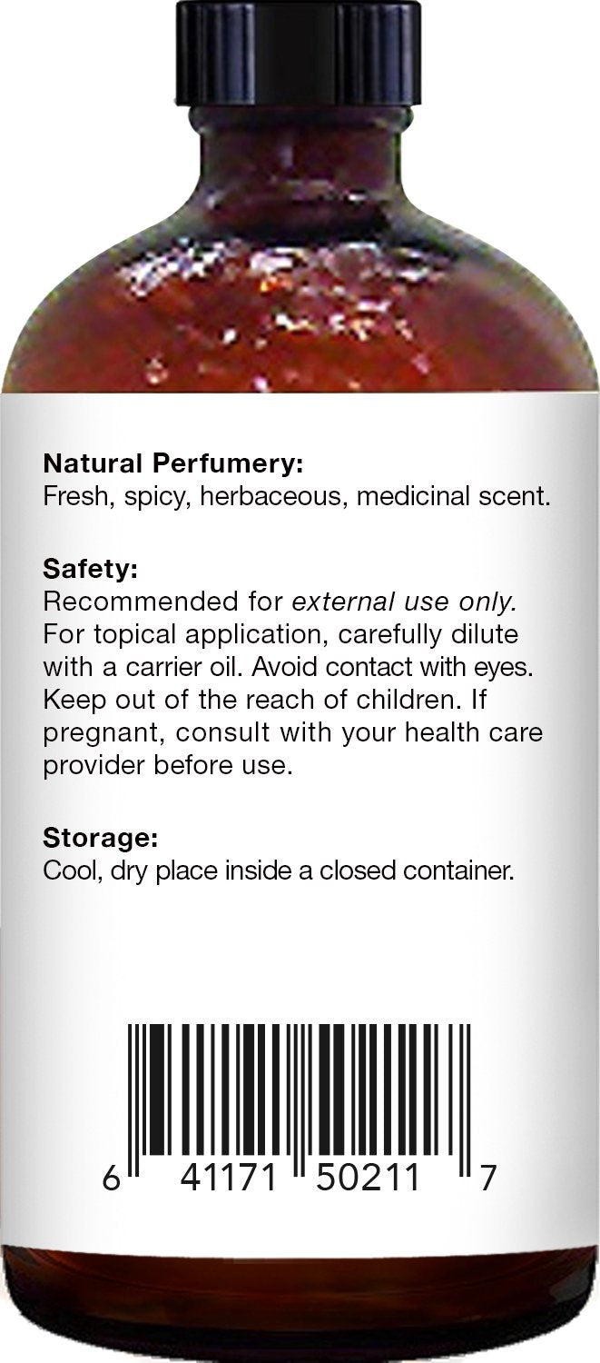Close-up of thyme essential oil bottle