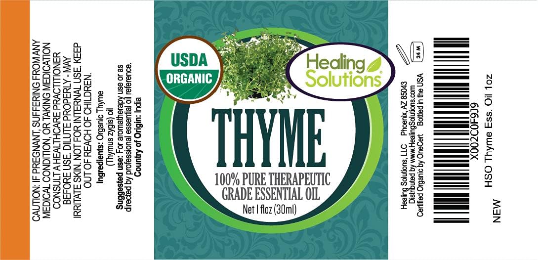 Thyme essential oil being used in a diffuser blend