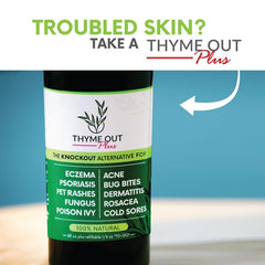 Thyme Out Plus poison-ivy-rash spray calms plant-contact irritation with natural botanicals