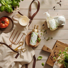 Elegant packaging design for Thymes Fragrance Mist Fresh-Cut Basil