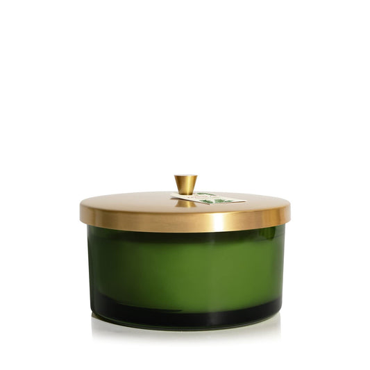 Thymes Frasier Fir 4-Wick 21 oz candle in green glass