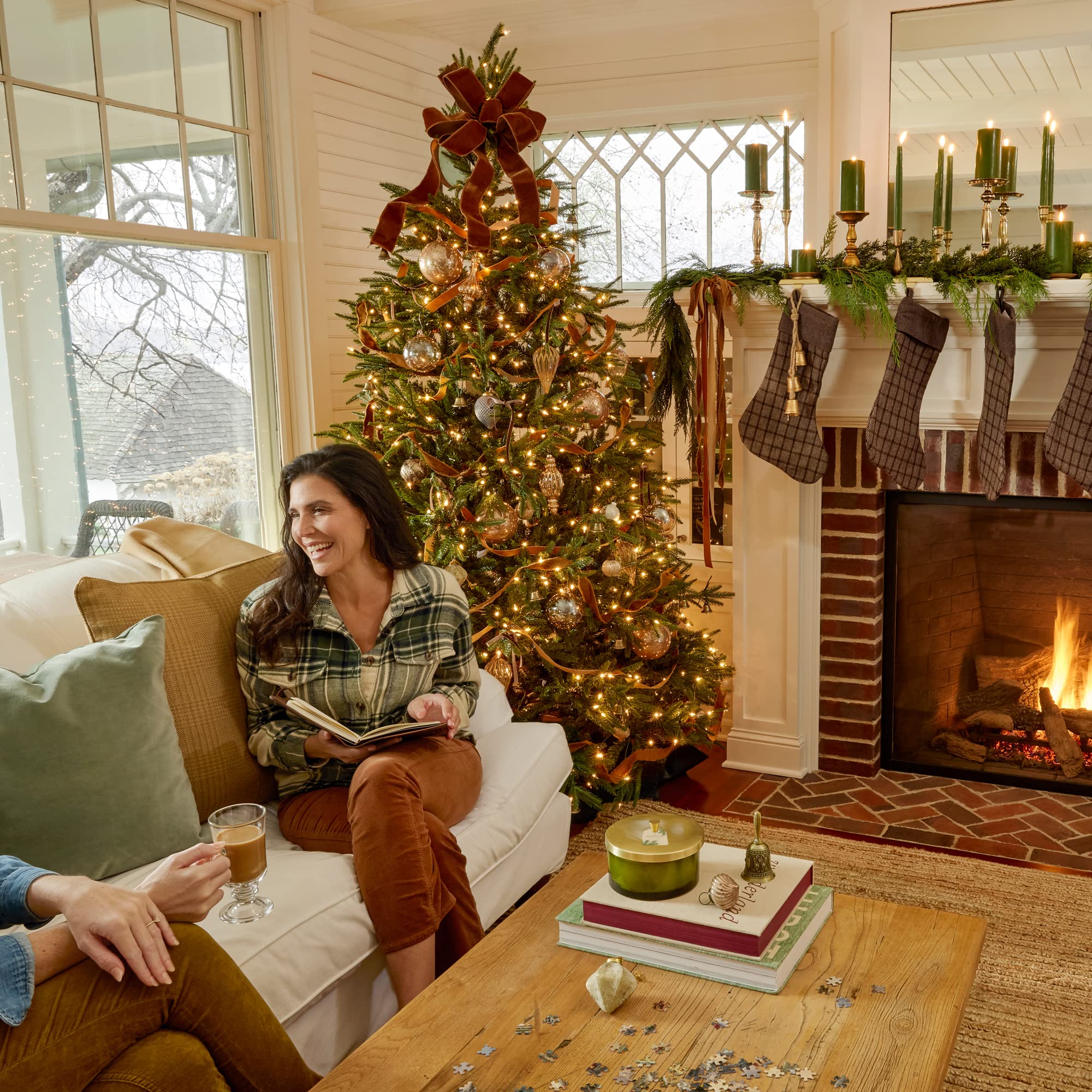 Holiday décor idea featuring Frasier Fir candle