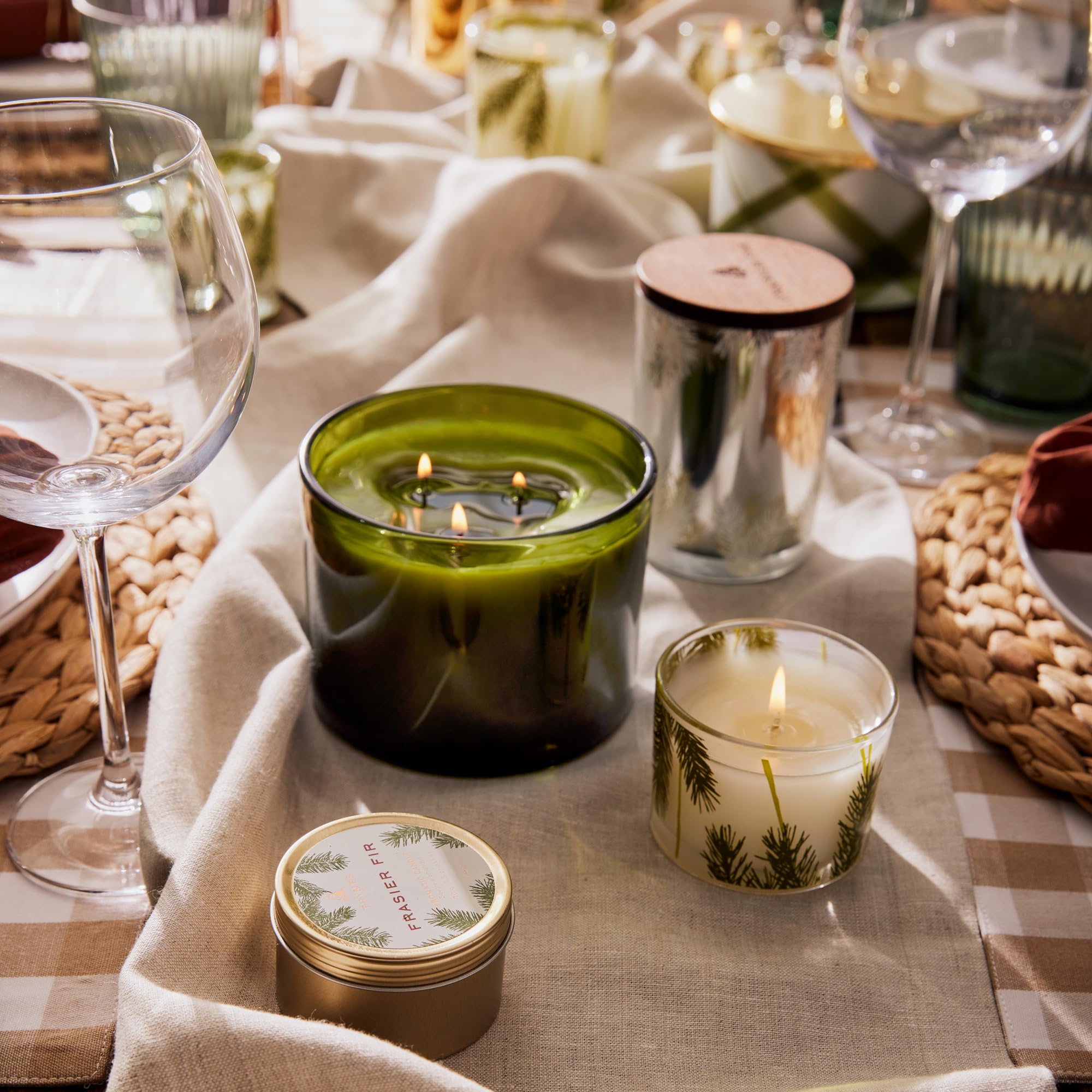 Made-in-USA Thymes luxury candle artwork and packaging.