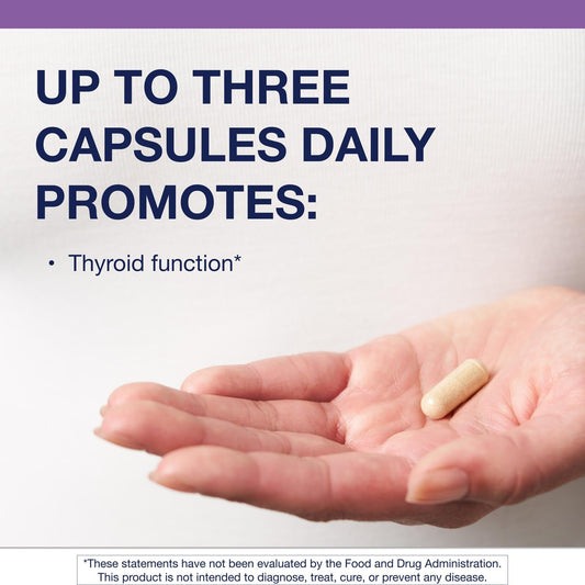 Thyroid health support ingredients including selenium, iodine, and zinc
