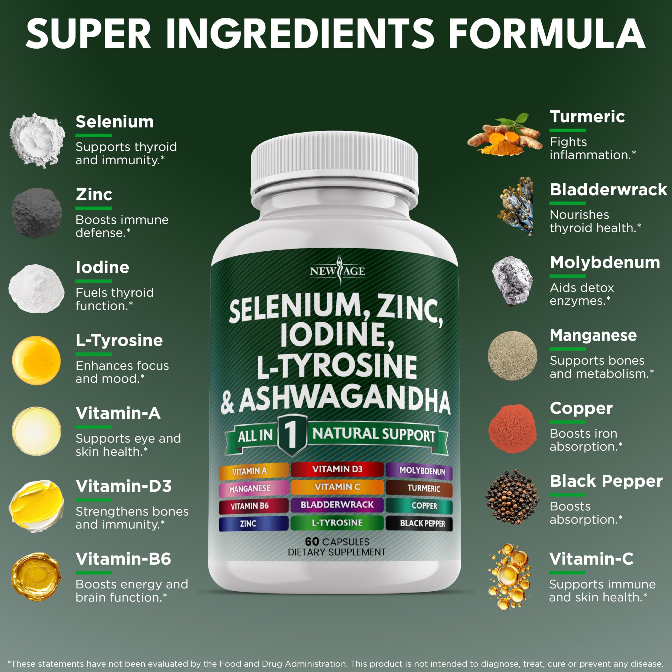 Bottle showing ingredients like iodine, bladderwrack and turmeric