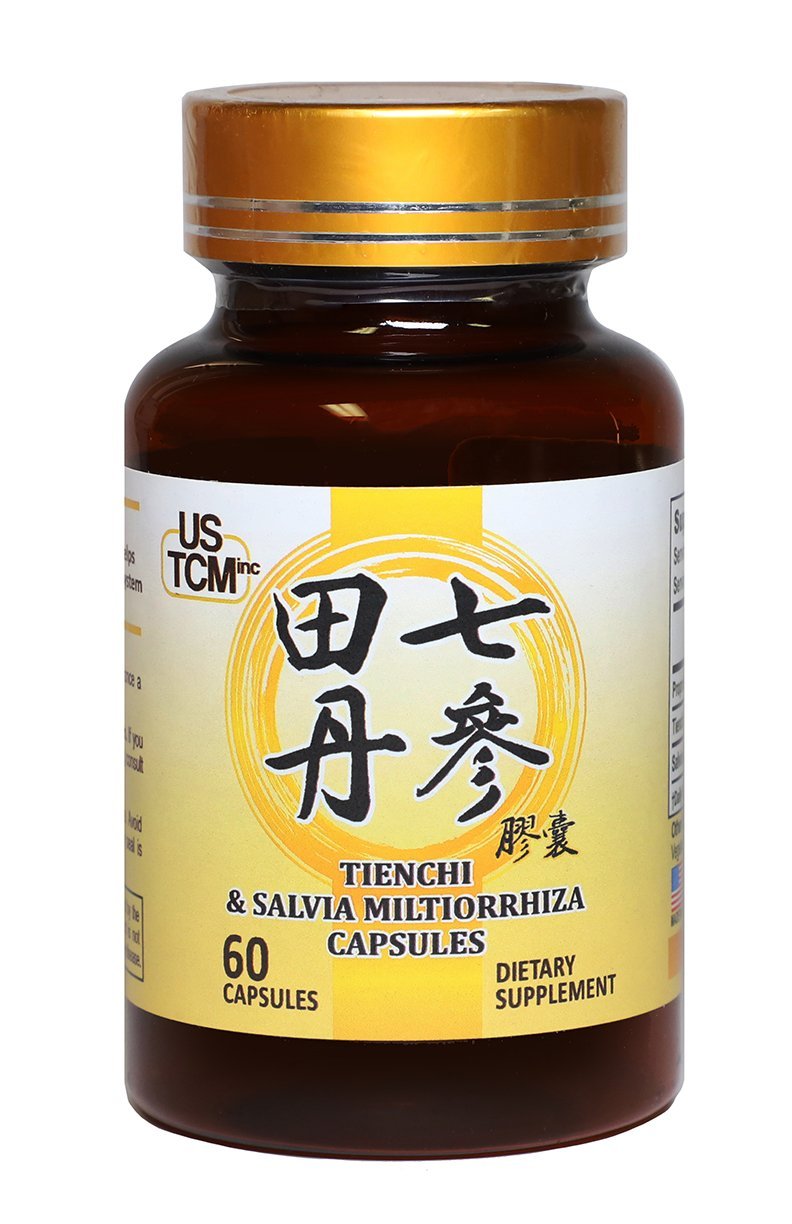 Tienchi Danshen Capsules bottle label showing 500mg per capsule