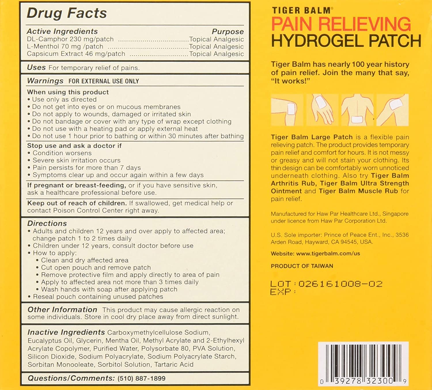 Tiger Balm patch closeup highlights flexible material for comfortable wear