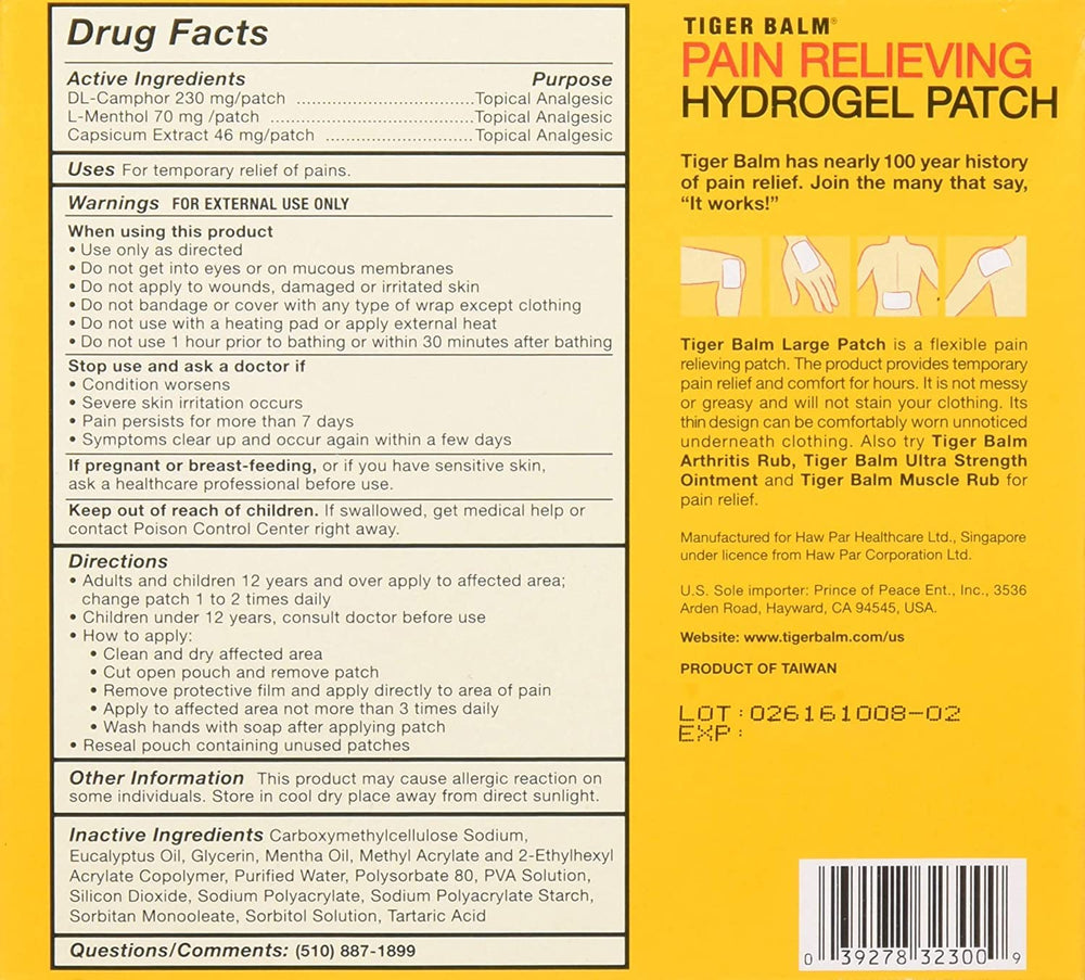 Tiger Balm patch closeup highlights flexible material for comfortable wear