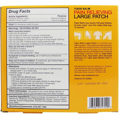Tiger Balm Pain Relieving Patch Large - pack6 close-up showing easy-to-use patch.