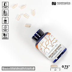 Tiger Milk Mushroom Capsules packaging with bottle on white background