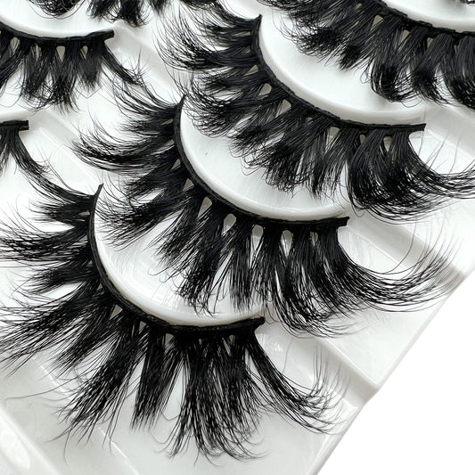 Tikiley 10-pairs real mink lashes pack for versatile looks.