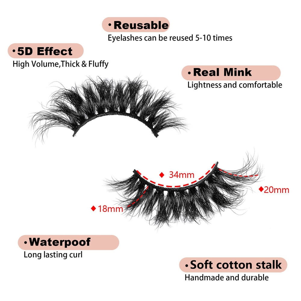 Tikiley 25mm wispy dramatic lashes for a bold cat-eye look.
