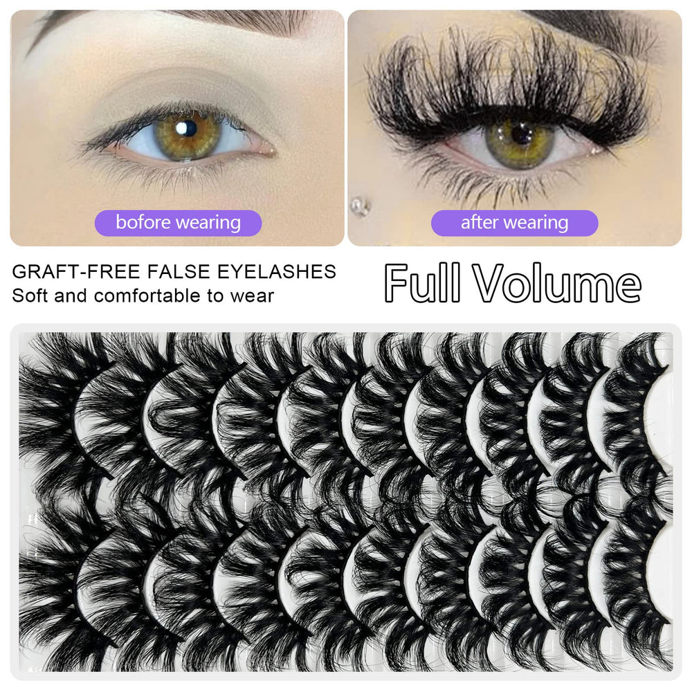 Tikiley 3D fluffy lashes eye portrait highlights long wispy effect.