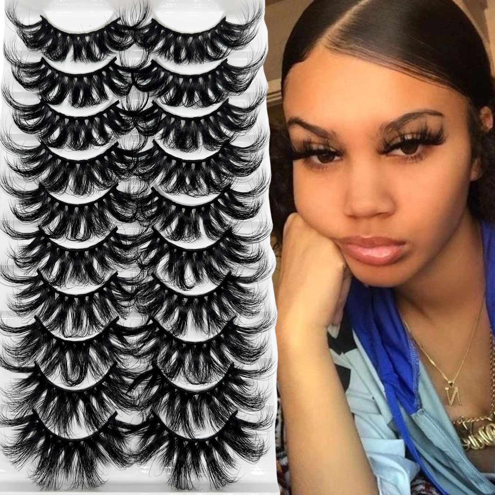 Tikiley dramatic 25mm mink lashes closeup showing voluminous fluff for a bold eye.