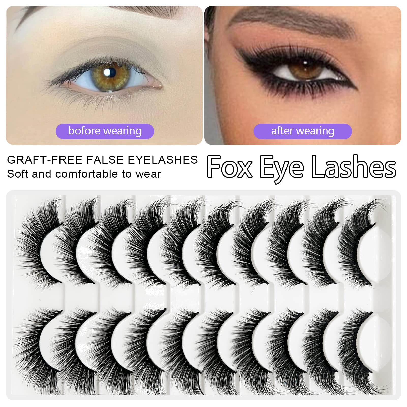 TIKILEY Fox Eye Lashes soft band for easy wear.