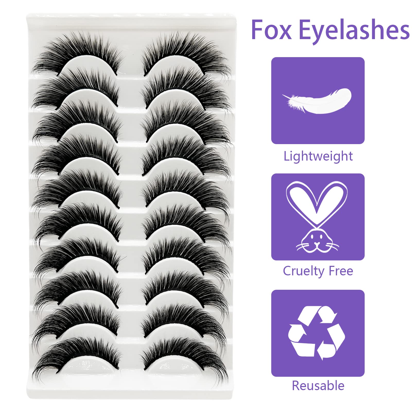 TIKILEY Fox Eye Lashes outer corner wings show dramatic elongation.