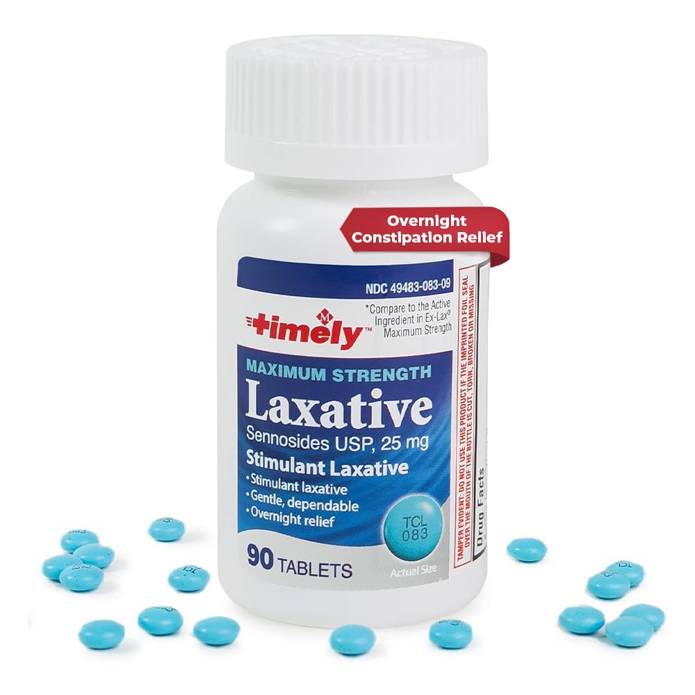 TIME-CAP LABS Timely Max Laxatives bottle front for quick, occasional relief