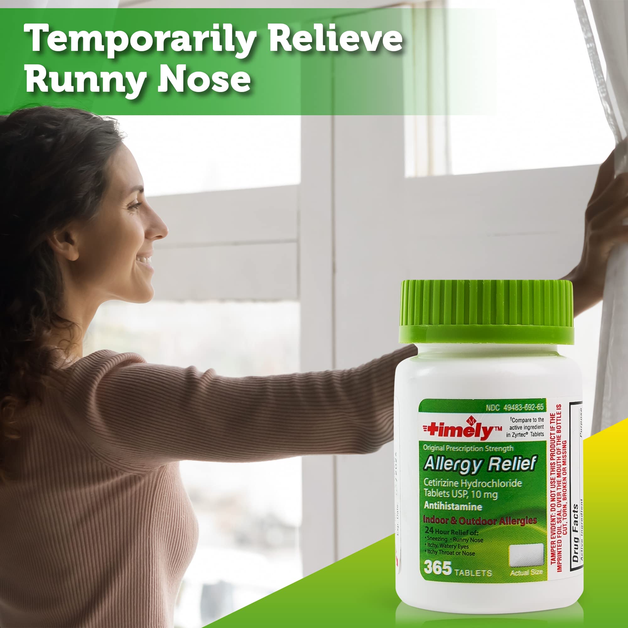 TIME-CAP LABS Timely packaging on shelf, convenient daily allergy option.