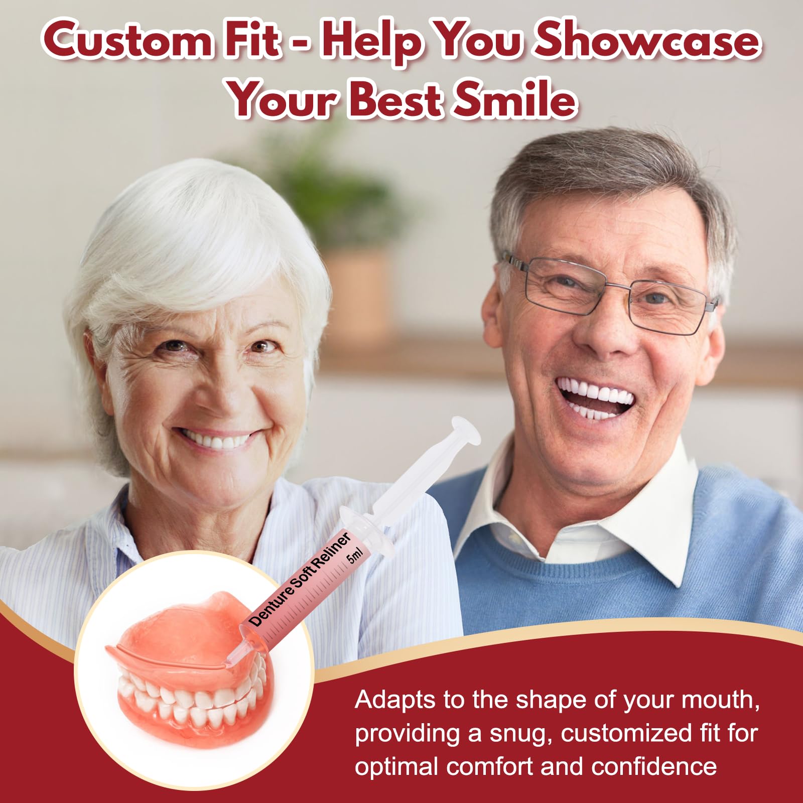 3 to 5 minute set time for secure denture fit