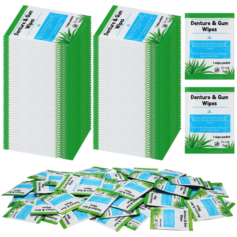 Timgle 100 Pcs Denture Cleaning Wipes package with 100 wipes