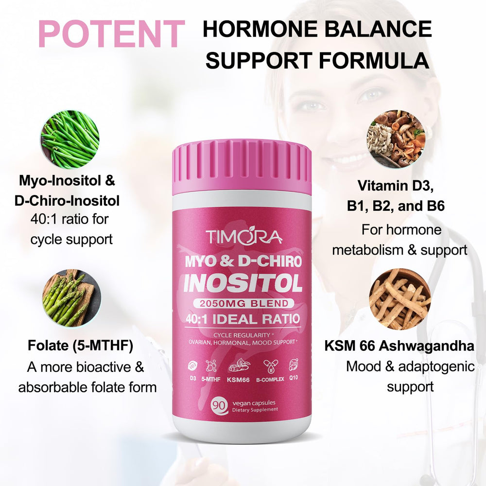 Timora bottle with capsules and ingredients