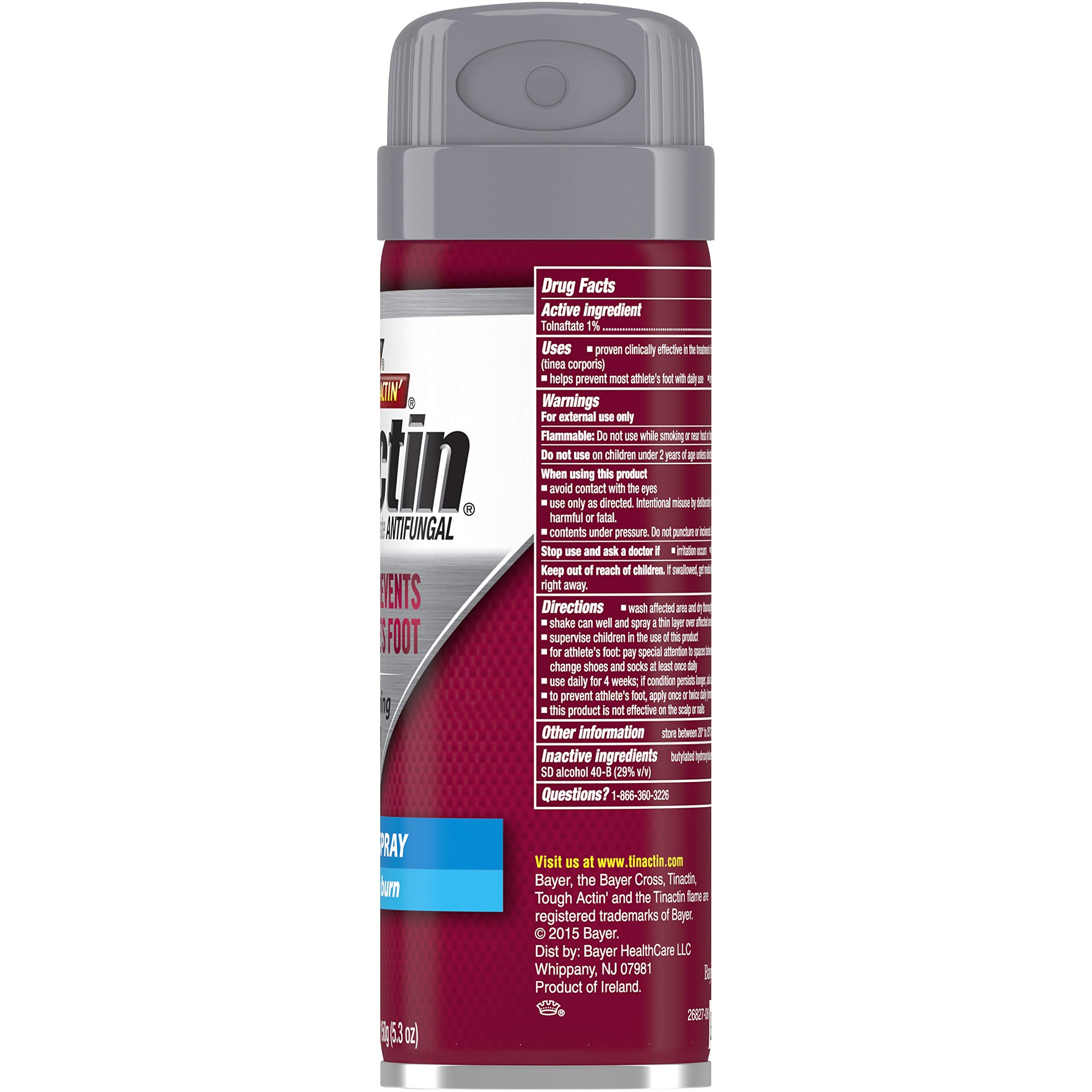 Tinactin antifungal liquid spray two-pack on shelf offers convenient home use.