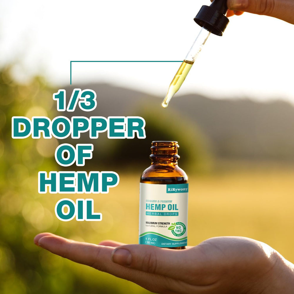 Dropper with hemp oil in bottle