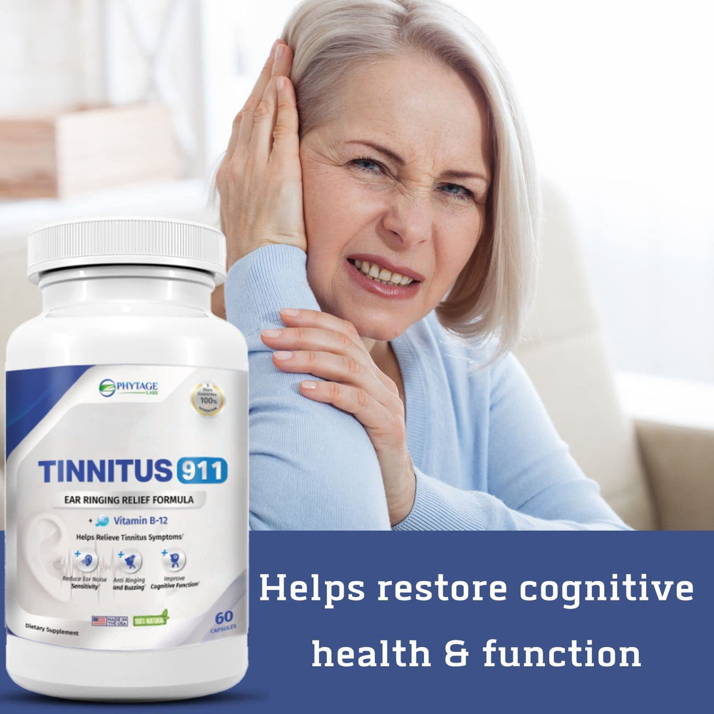 Tinnitus 911 on nightstand setup conveys convenient, non-prescription support.