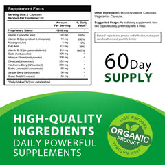 Usage guideline showing 2 capsules per day