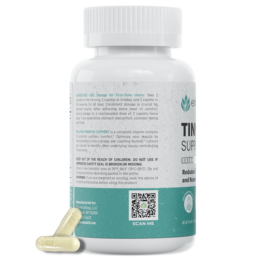 Two caplets shown beside the bottle for daily dosage
