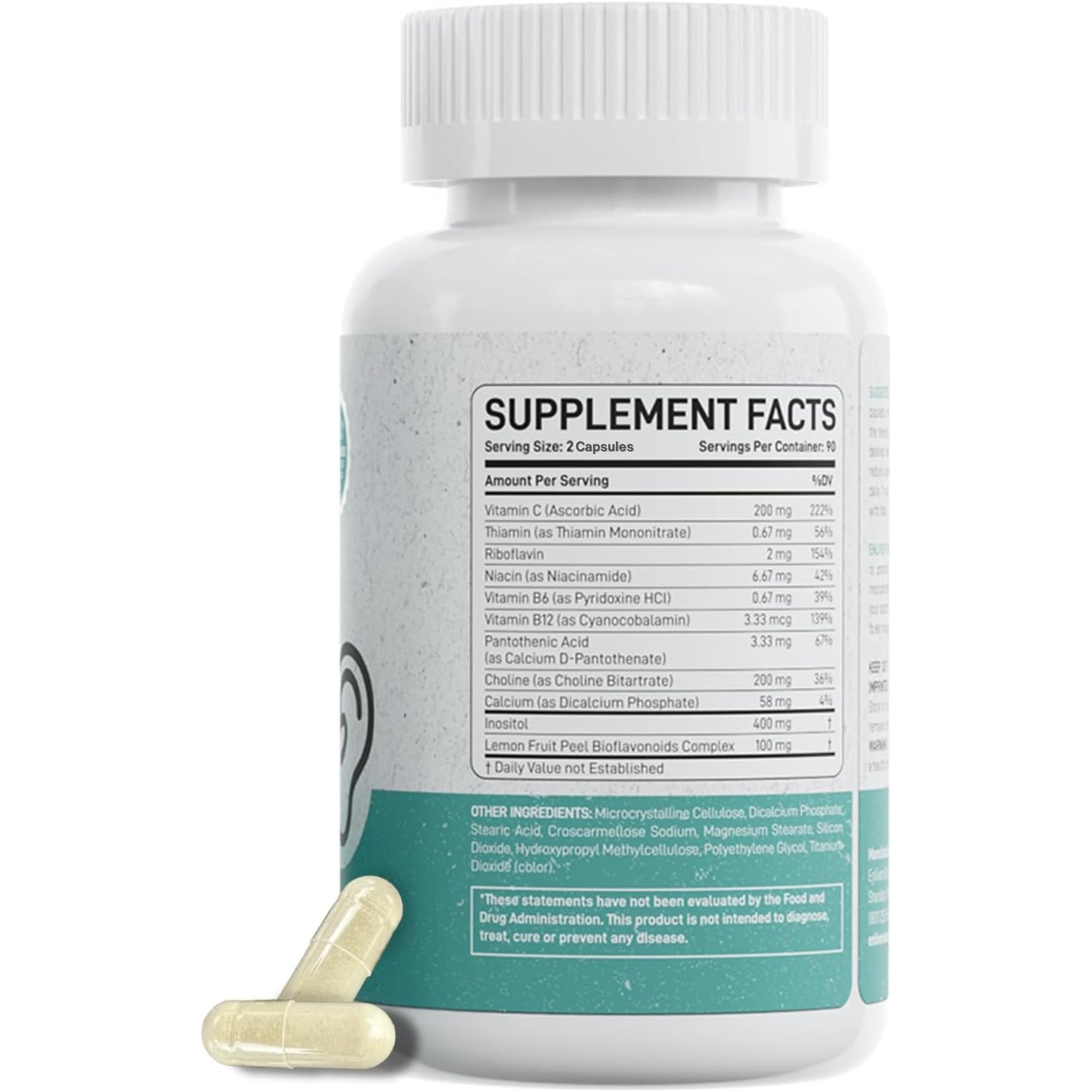 Tinnitus relief pills on a white background