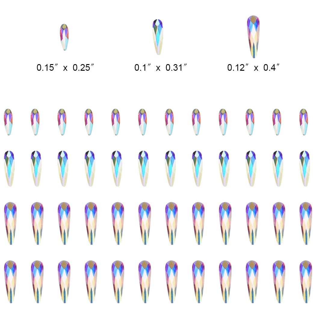 Tisslan raindrop rhinestones 2.5x8mm; precise nail art design