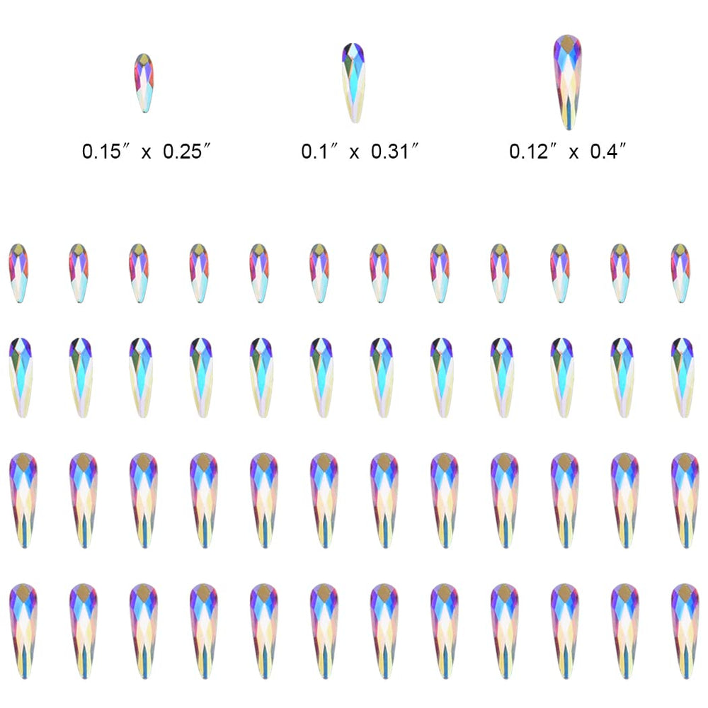 Tisslan raindrop rhinestones 2.5x8mm; precise nail art design