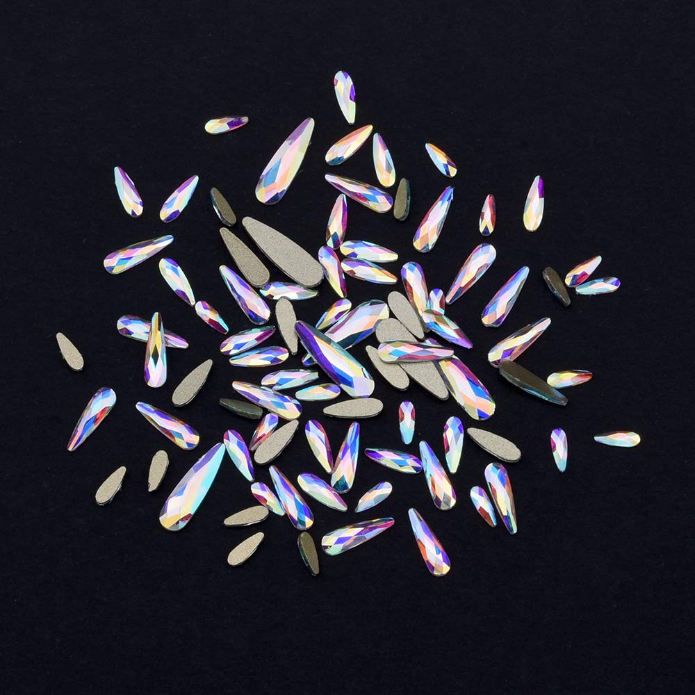 Tisslan raindrop rhinestones 2x6mm; tiny accents for detail nails