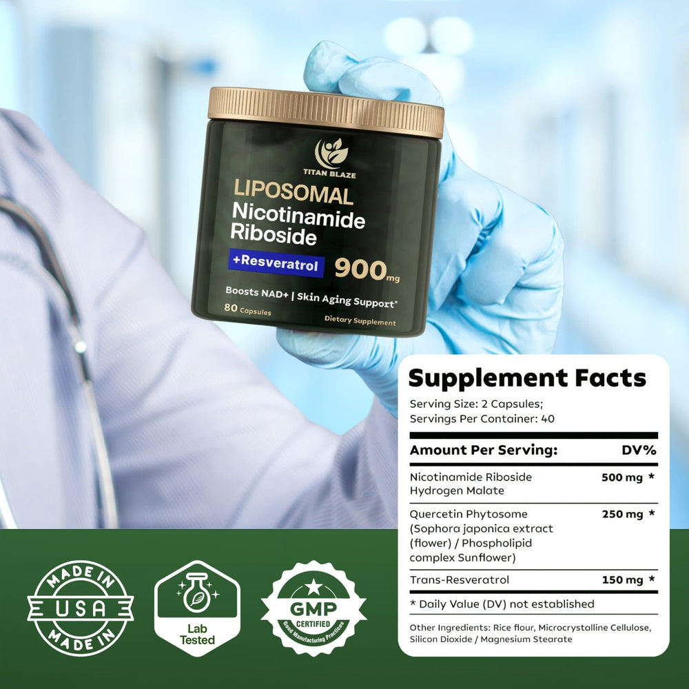 GMP-certified Titan Blaze NAD+ packaging image