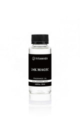 TitanVex 24K Magic Diffuser Oil bottle shows long-lasting fragrance for refined rooms.
