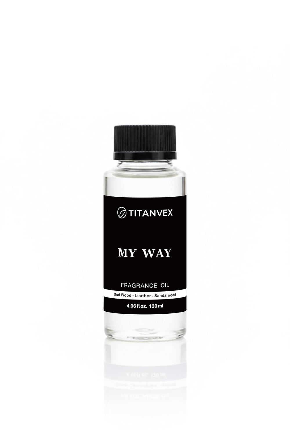 TitanVex luxury-diffuser-oil-bottle-pour shows sandalwood cedar iris aroma for calming home ambiance.