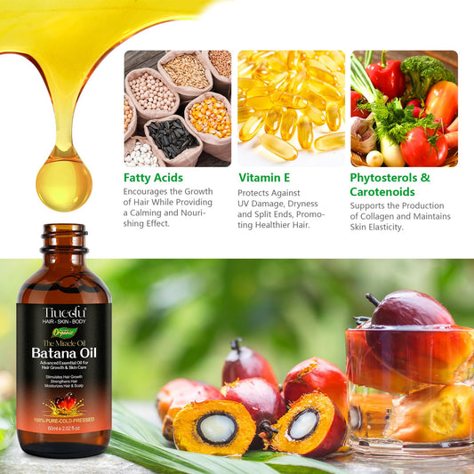 Tiuedu Batana Oil on hair roots for nourishment