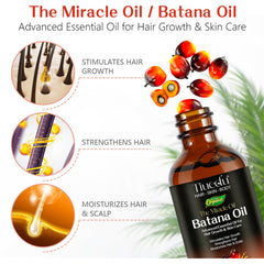 Tiuedu Batana Oil on scalp for moisture and shine