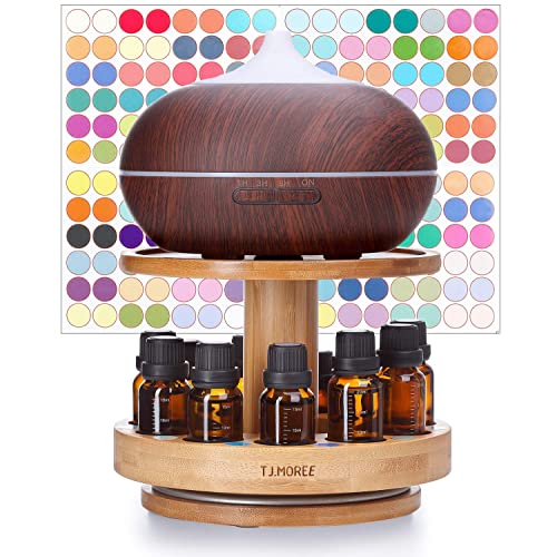 Front view of TJ.MOREE Bamboo Diffuser Holder Carousel 2-tier rack