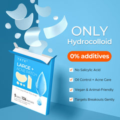 TKTK hydrocolloid barrier patches protect skin while absorbing oil.