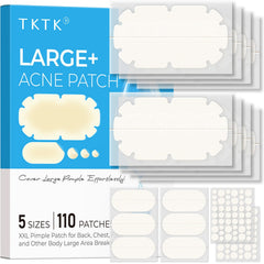 TKTK XXL body patch on the back for broad acne coverage and discreet wear.